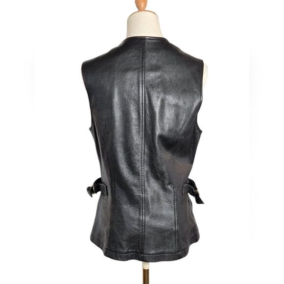 Wilsons Leather Black Fitted Vest with Side Buckle Adjusters - Picture 5 of 8